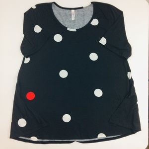 LuLaRoe Black White Tunic Polka Dots Plus Size 2XL